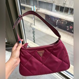GUESS Quilted Shoulder Bag in Wine